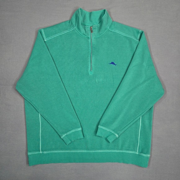 Tommy Bahama Other - Tommy Bahama Men 2XB Quarter Zip Cotton Pullover Preppy Casual Teal
